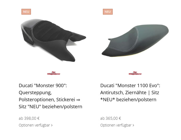 Vorschaubild Ducati Sitzbänke