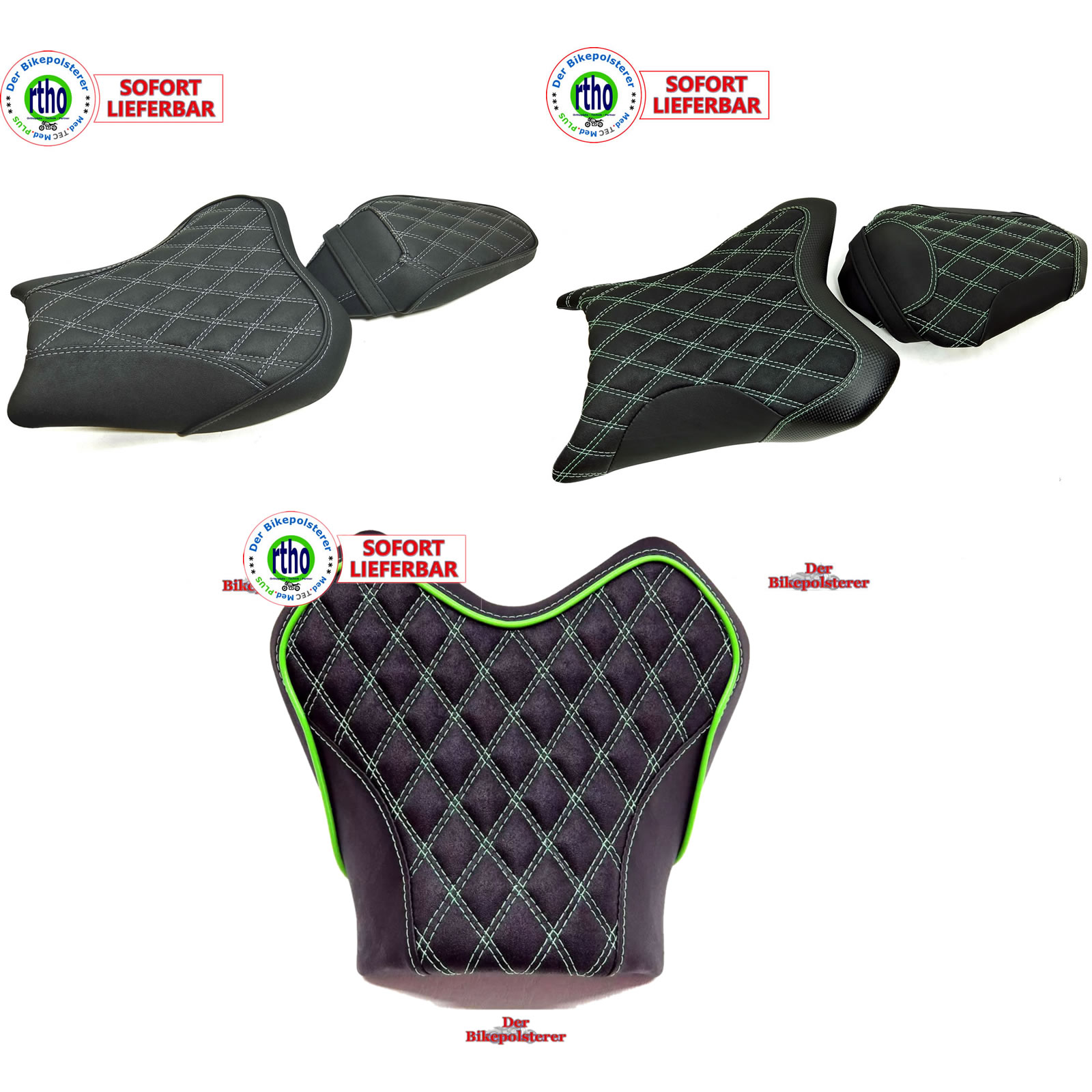 3 Kawasaki Sofortkaufbänke beim bikepolsterer