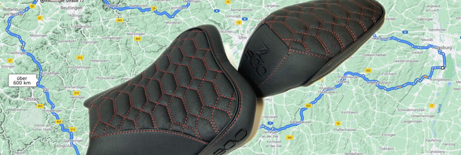 Beispiel Landkarte für Fahren mit unseren Sitzbänken von über 600km