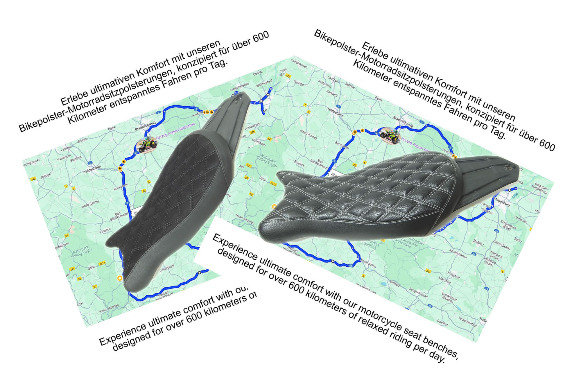 2x BMW R nineT Urban GS Fahrersitzbänke vom bikepolsterer neu gepolstert