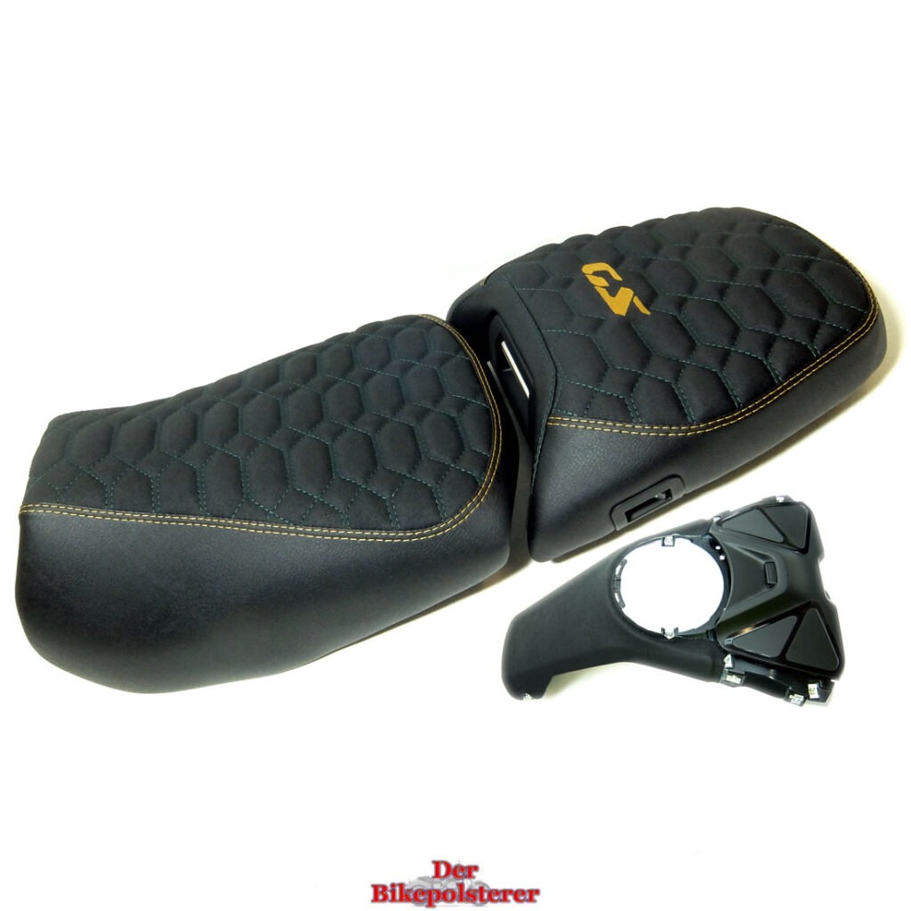 Standardpolsterung einer BMW R1300GS Sitzbank