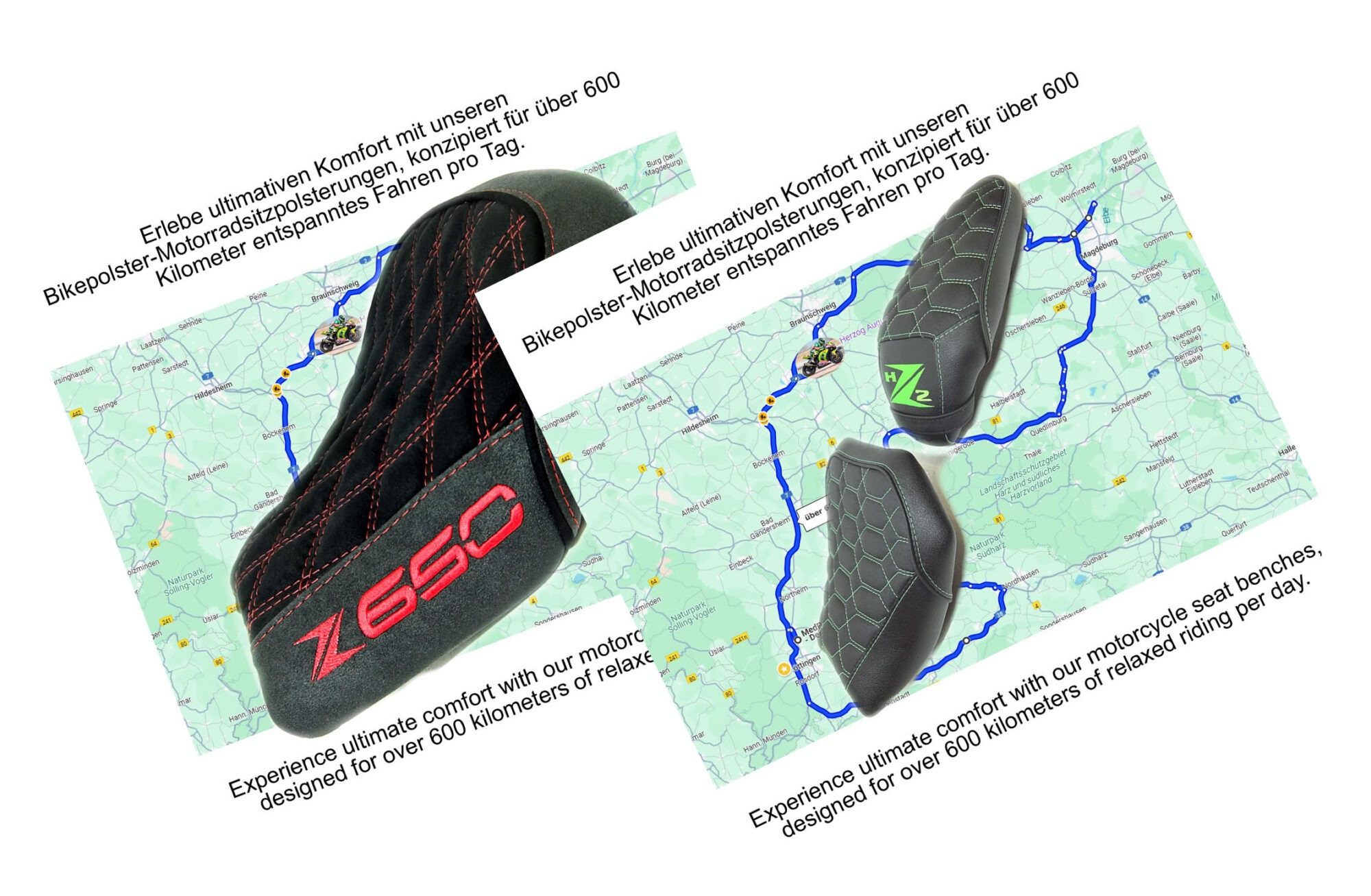 2x Kawasaki neugepolstert