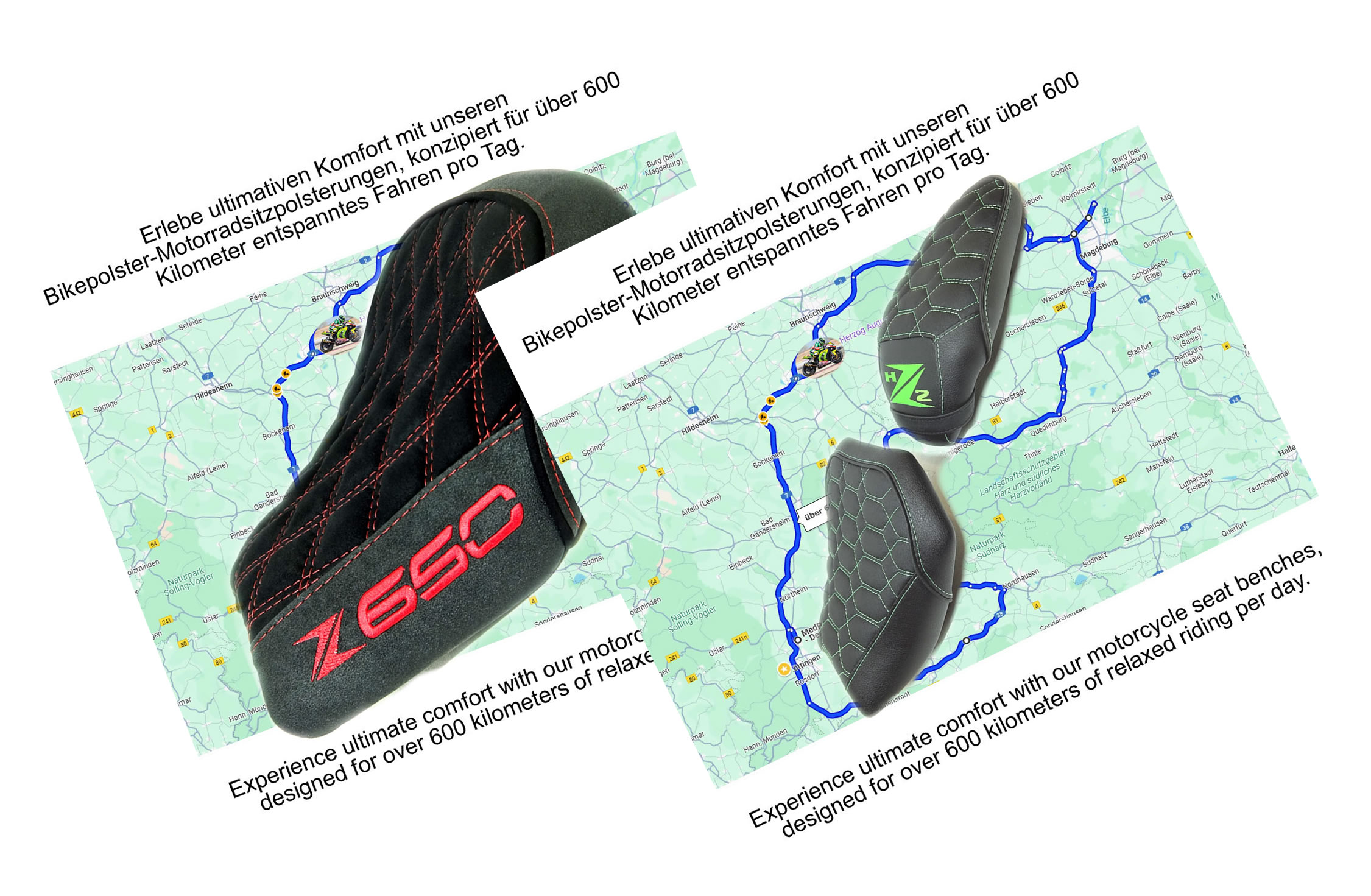 2x Kawasaki neugepolstert