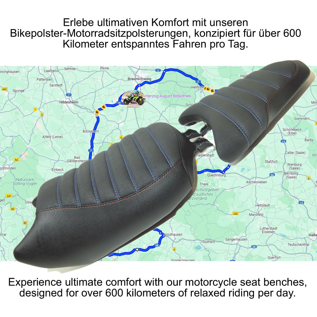 BMW R1300GS Sitzbank Set. Neu bezogen und gepolstert