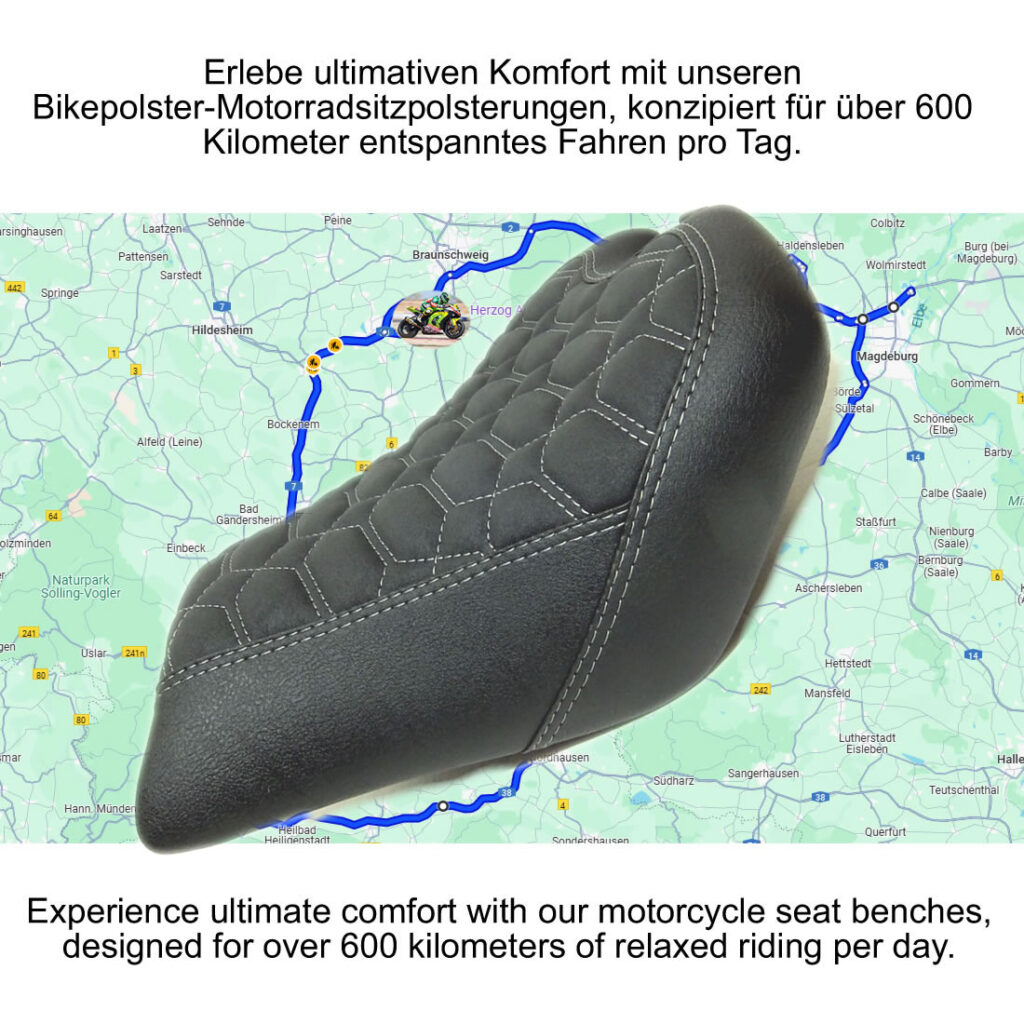 Kawasaki Z 900 Komfort‑Sitzbank mit Wabensteppung 
