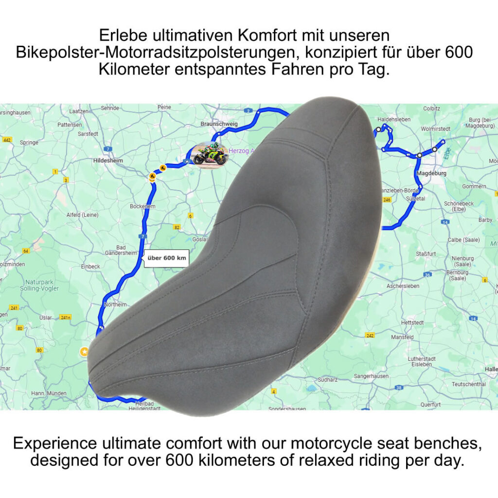 Langstreckentauglichkeit
Unsere Sitzbänke ermöglichen komfortables Reisen über 600km täglich.